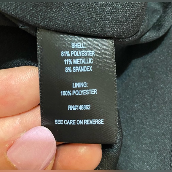 TORRID Pink & black Shimmer Metallic Long Sleeve Knotted Front Size 0/Large/12 - Picture 10 of 11